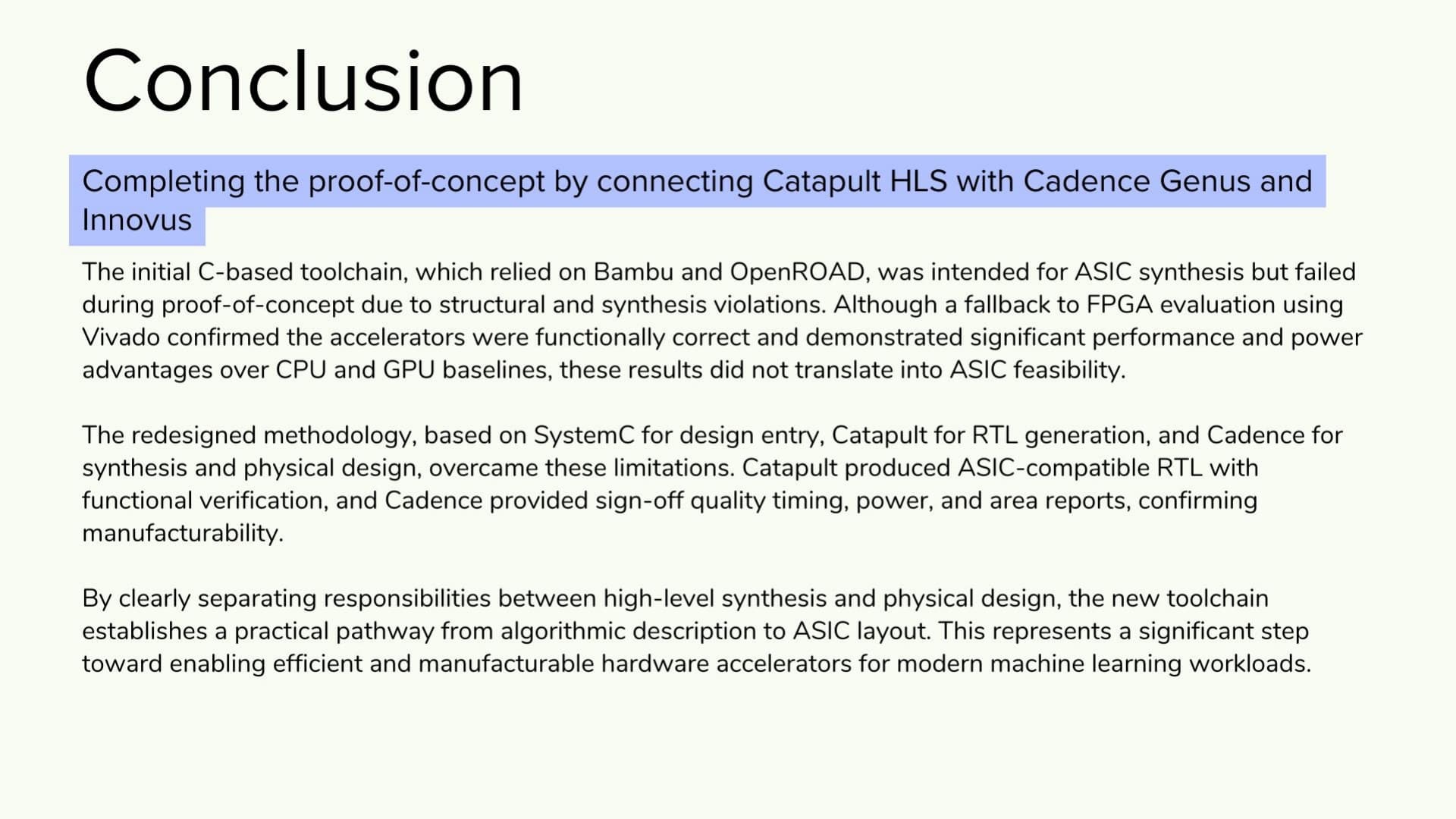 Conclusion. Original 2025 NSF CROSS Project presentation slide.
